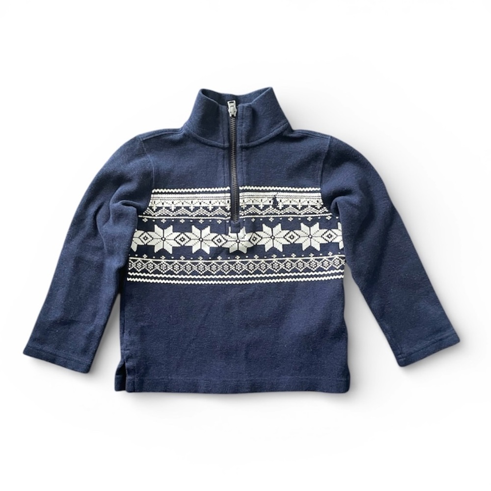 POLO RALPH LAUREN Quarter Zip Sweater Snowflake Fair Isle Toddler Boys size 3T